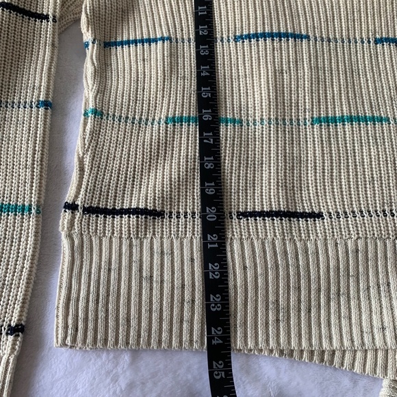 Nic+zoe Fresh Path Tie Hem Blue Striped Pullover Milk-White Sweater Size… - Picture 13 of 14